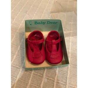 Vintage red leather Baby Deer shoes red Mary Jane's, size 1